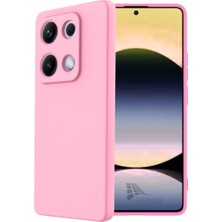 HANPORIUM Redmi Note 14S Uyumlu Silikon Kılıf - Pastel Renk Tonu Kamera Korumalı Esnek Kapak - Pembe