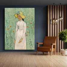 Limitless Design Vincent Van Gogh Sarı Şapkalı Kadın Portresi Kanvas Tablo Sanat Tablosu Klasik Ressam Tablosu