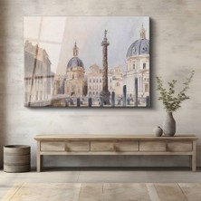 Limitless Design Ippolito Caffi Roma Kilisesi Tarihi Manzara Cam Tablo Dijital Baskı Duvar Tablosu Dekor Tablo