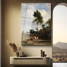 Limitless Design John Constable Kırsal Atlı Manzara Cam Tablo Dijital Baskı Duvar Tablosu Dekor Tablo