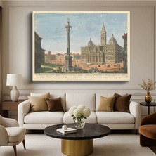 Limitless Design Giovanni Paolo Panini Roma Santa Maria Maggiore Meydanı Kanvas Tablo Klasik Ressam Tablosu