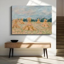 Limitless Design Claude Monet Saman Balyaları Kırsal Manzara Kanvas Tablo Sanat Tablosu Klasik Ressam Tablosu