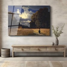 Limitless Design Albert Bierstadt Bulutlu Gökyüzü Manzara Cam Tablo Dijital Baskı Duvar Tablosu Dekor Tablo