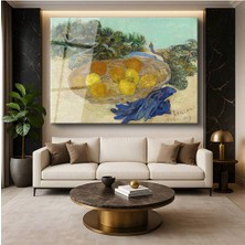 Limitless Design Vincent Van Gogh Meyve Sepeti Natürmort Resmi Cam Tablo Dijital Baskı Duvar Tablosu Dekor Tablo