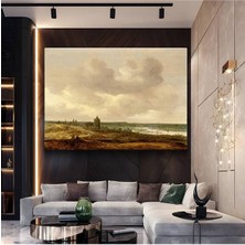 Limitless Design Jan Van Goyen Nehir Kıyısı Kilise Resmi Kanvas Tablo Sanat Tablosu Klasik Ressam Tablosu