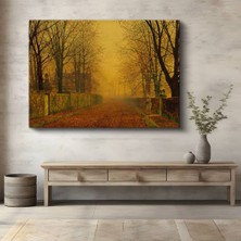 Limitless Design John Atkinson Grimshaw Sonbahar Yolu Renk Manzarası Kanvas Tablo Klasik Ressam Tablosu