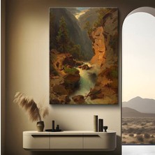 Limitless Design Albert Bierstadt Dağlık Şelale Doğa Manzarası Kanvas Tablo Sanat Tablosu Klasik Ressam Tablosu