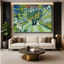 Limitless Design Vincent Van Gogh Auvers Merdiven Köy Manzarası Kanvas Tablo Sanat Tablosu Klasik Ressam Tablosu