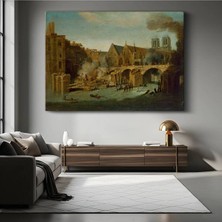Limitless Design Hubert Robert Notre Dame Seine Nehri Kanvas Tablo Sanat Tablosu Klasik Ressam Tablosu
