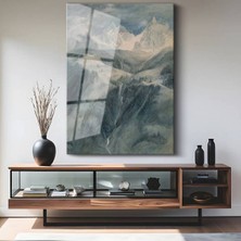 Limitless Design J.m.w. Turner Alp Dağları Panorama Manzarası Cam Tablo Dijital Baskı Duvar Tablosu Dekor Tablo