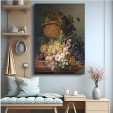 Limitless Design Jan Van Huysum Meyve Çiçek Natürmort Sanatı Kanvas Tablo Sanat Tablosu Klasik Ressam Tablosu