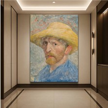 Limitless Design Vincent Van Gogh Hasır Şapkalı Otoportre Kanvas Tablo Sanat Tablosu Klasik Ressam Tablosu