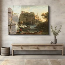 Limitless Design Claude Lorrain Tivoli Şelalesi Doğa Manzarası Cam Tablo Dijital Baskı Duvar Tablosu Dekor Tablo
