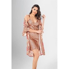 Red Womans 2 Li Kısa Sabahlık Takımı Desenli