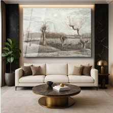 Limitless Design Vincent Van Gogh Kış Kar Manzarası Cam Tablo Dijital Baskı Duvar Tablosu Dekor Tablo