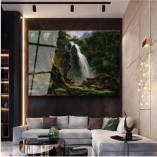 Limitless Design Thomas Moran Şelale Doğa Manzarası Cam Tablo Dijital Baskı Duvar Tablosu Dekor Tablo