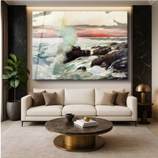 Limitless Design Winslow Homer Gün Batımı Sahil Deniz Manzarası Cam Tablo Dijital Baskı Duvar Tablosu Dekor Tablo