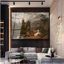 Limitless Design Philip James De Loutherbourg Şato Harabeleri Tarihi Manzarası Cam Tablo Dijital Baskı Duvar Tablosu