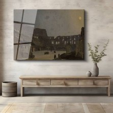 Limitless Design Ippolito Caffi Colosseum Gece Görünümü Cam Tablo Dijital Baskı Duvar Tablosu Dekor Tablo
