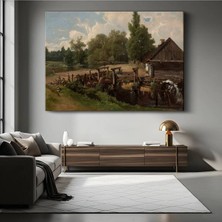 Limitless Design Ivan Shishkin Kır Evi Değirmen Kırsal Resmi Kanvas Tablo Sanat Tablosu Klasik Ressam Tablosu