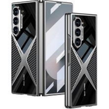 Subutu Galaxy Z Fold 6 Kılıf Ultra Ince Kamera Korumalı Pc + Karbon Arka Yüzey Sbt X-Pro Kapak-Siyah