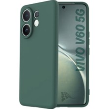 HANPORIUM Vivo V60 Uyumlu Silikon Kılıf - Pastel Renk Tonu Kamera Korumalı Esnek Kapak - Yeşil