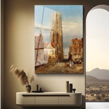Limitless Design Bernardo Bellotto Gotik Katedral Şehir Manzarası Cam Tablo Dijital Baskı Duvar Tablosu Dekor Tablo