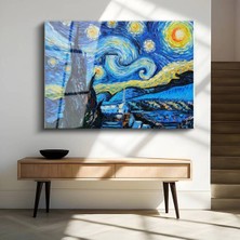 Limitless Design Vincent Van Gogh Yıldızlı Gece Ünlü Hd Baskı Duvar Eseri Cam Tablo Hd Baskı Tablo