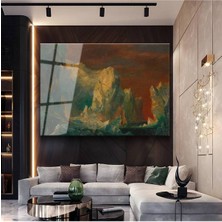 Limitless Design Frederick Edwin Church Buzul Kar Manzarası Cam Tablo Dijital Baskı Duvar Tablosu Dekor Tablo