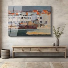 Limitless Design Edward Hopper Şehir Evleri Modern Manzara Cam Tablo Dijital Baskı Duvar Tablosu Dekor Tablo