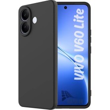 HANPORIUM Vivo V60 Lite Uyumlu Silikon Kılıf - Pastel Renk Tonu Kamera Korumalı Esnek Kapak - Siyah