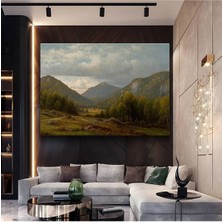 Limitless Design Albert Bierstadt Dağ Vadisi Doğa Manzarası Kanvas Tablo Sanat Tablosu Klasik Ressam Tablosu