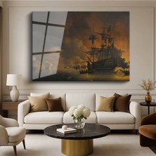 Limitless Design Joseph Mallord William Turner Deniz Savaşı Tarihi Cam Tablo Dijital Baskı Duvar Tablosu