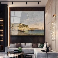 Limitless Design Eugène Boudin Normandiya Sahili Deniz Manzarası Cam Tablo Dijital Baskı Duvar Tablosu Dekor Tablo