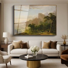 Limitless Design Albert Bierstadt Vadideki Ağaçlar Orman Manzarası Cam Tablo Dijital Baskı Duvar Tablosu Dekor Tablo