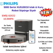 Philips Homerun 5000 Serisi Siyah Çöp Istasyonlu Akıllı Robot Süpürge + Xiaomi Baskül Hediye