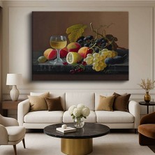 Limitless Design Severin Roesen Şarap Kadehi Meyveler Natürmort Sanatı Kanvas Tablo Klasik Ressam Tablosu