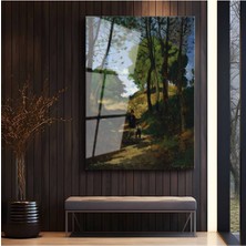 Limitless Design Jean-Baptiste-Camille Corot Orman Içi Yolculuk Cam Tablo Dijital Baskı Duvar Tablosu