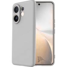 HANPORIUM Vivo V60 Uyumlu Silikon Kılıf - Pastel Renk Tonu Kamera Korumalı Esnek Kapak - Gri