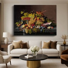 Limitless Design Severin Roesen Meyveler Şarap Kadehi Natürmort Sanatı Kanvas Tablo Klasik Ressam Tablosu