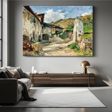 Limitless Design Carlos De Haes Köy Yolu Kırsal Manzarası Kanvas Tablo Sanat Tablosu Klasik Ressam Tablosu