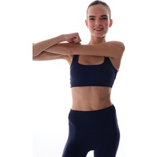 Penti LYCRA Lacivert Cream Hafif Destek Kare Yaka Çıkarılabilir Pedli Spor Sütyeni