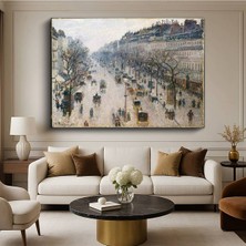 Limitless Design Camille Pissarro Boulevard Montmartre Paris Sokak Manzarası Kanvas Tablo Klasik Ressam Tablosu
