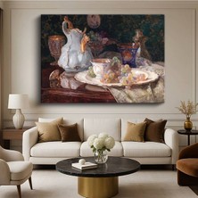 Limitless Design Jean-Baptiste-Siméon Chardin Porselen Üzümler Natürmort Resmi Kanvas Tablo Klasik Ressam Tablosu