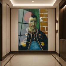 Limitless Design Vincent Van Gogh Zuavlı Asker Portresi Cam Tablo Dijital Baskı Duvar Tablosu Dekor Tablo