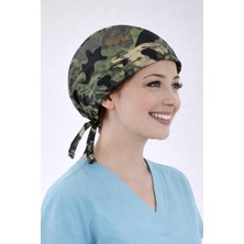 Dr. Mitra Cerrahi Bone Medikal Doktor Hemşire Hastane Bonesi Unisex -Yeşil Kamuflaj Desen