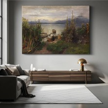Limitless Design Hans Gude Göl Su Manzarası Kanvas Tablo Sanat Tablosu Klasik Ressam Tablosu