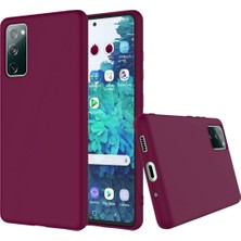 HANPORIUM Samsung Galaxy S20 Fe Uyumlu Silikon Kılıf - Pastel Renk Tonu Kamera Korumalı Esnek Kapak - Mürdüm