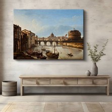 Limitless Design Giovanni Antonio Canal Canaletto Roma Tiber Nehri Manzarası Kanvas Tablo Klasik Ressam Tablosu