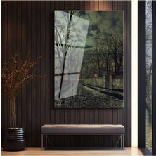 Limitless Design John Atkinson Grimshaw Ay Işığı Gece Yolu Cam Tablo Dijital Baskı Duvar Tablosu Dekor Tablo